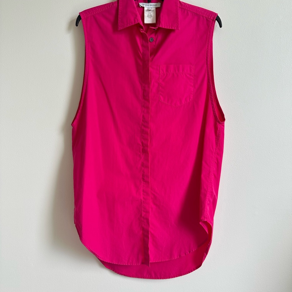 Pierre Balmain Sleeveless Pink Button-Up shirt/ dress